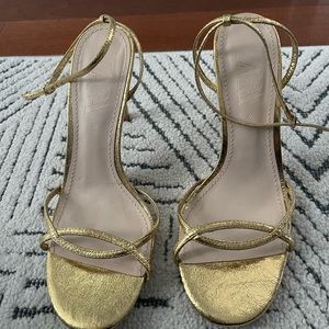 Zara strappy gold sandals